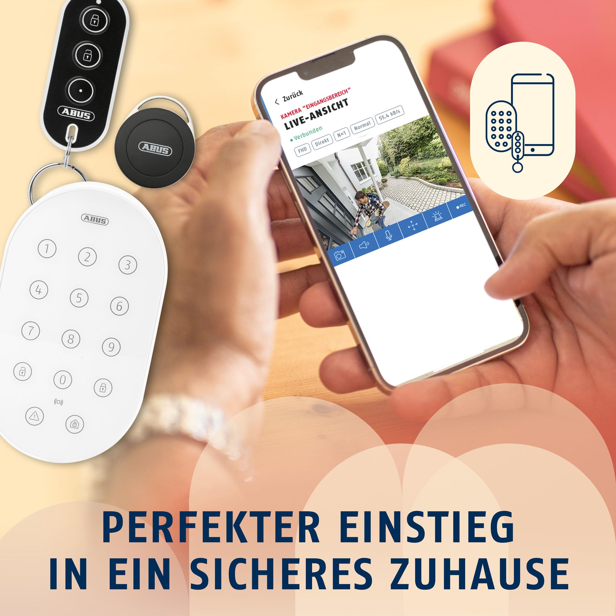 ABUS Funk-Alarmanlage Smartvest Pro - Starter-Set mit Zentrale, Öffnungsmelder, Fernbedienung und kostenloser App - Alarmanlage für Haus und Wohnung - Einbruchschutz mit Alarm auf Handy 5