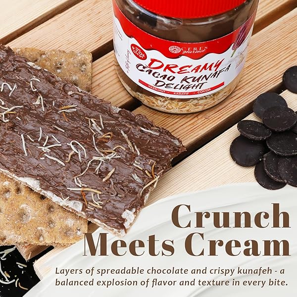 CERES GOURMET DUBAI CHOCOLATE CRUNCHY SPREAD, 9.7 OZ, PREMIUM SPREADABLE DUBAI CHOCOLATE WITH HAZELNUT AND CRISPY KATAIFI, RICH NUTTY GOURMET BREAKFAST SNACK FOR ICE CREAM, DESSERTS AND PANCAKES