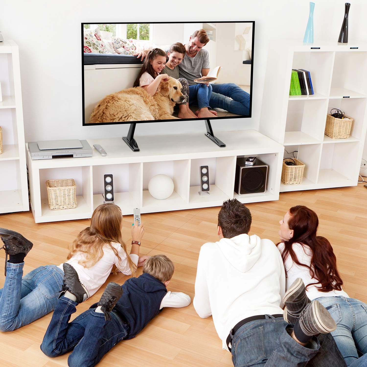 PERLESMITH Universal Table Top TV Stand for 22-65 Inch Flat Screen, LCD TVs Premium Height Adjustable Leg Stand Holds up to 110lbs, VESA up to 800x500mm: Electronics