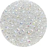 Mulutoo 1000 Pcs 6MM AB Color Crystal Acrylic Beads Round Faceted Crystal Plastic Bead Spacer Beads for Jewelry Making, Bracelets Necklaces Earrings Wind Chimes Suncatchers(401 - Transparent AB)