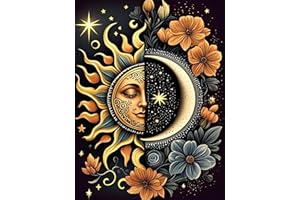 Ekuxom Sun and Moon Diamond Art Kits for Adults, Round Full Drill Diamond Painting Kits, Glow Diamond Art Dots Painting Gem Craft Wall Art Decor Gifts 12x16 inch