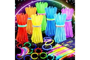 100 PCS Pack Glow Sticks Bulk, 8" Glow in the Dark Party Supplies, Neon Glow Stick Bracelets and Necklaces for Festivals, Con