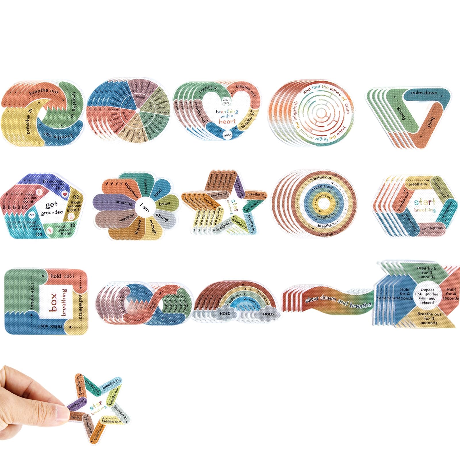 Anxiety Sensory Stickers,Textured Sensory Calm Strips,Anxiety Stickers,Adhesives Anxiety Calm Stickers,Anxiety Sensory Strips,Anxiety Relief Items for School Office Classroom Adults Teens (75)