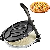 Happybuy 8-Inch Tortilla Press, Heavy Duty Cast Iron Roti Maker, Pre-Seasoned Tortilladora, with 100 Pcs Parchment Paper, Dou