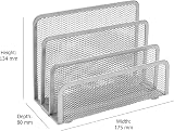 Osco Wire Mesh Letter Holder 3-Slot Desk Organiser Silver view 3