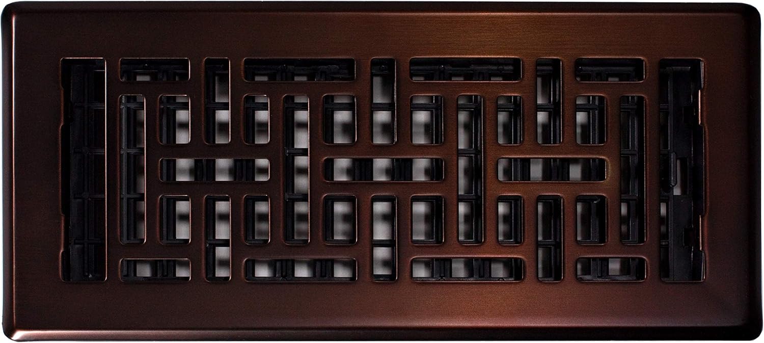 Decor Grates AJH410-RB Oriental Floor Register, 4x10, Rubbed Bronze - Heating Vents - 