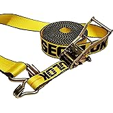 SECULOK 2" x 27' Heavy Duty Ratchet Tie Down Straps w/Double J Hooks, 3,333 Lbs WLL Cargo Control for Trucks & Trailers, 2 Inch Durable Straps for Motorcycle, ATV & Boat Transportation, 1 Pack