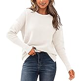 BTFBM Fall Sweaters for Women 2025 Casual Long Sleeve Sweater Striped Loose Fit Pullover Tops