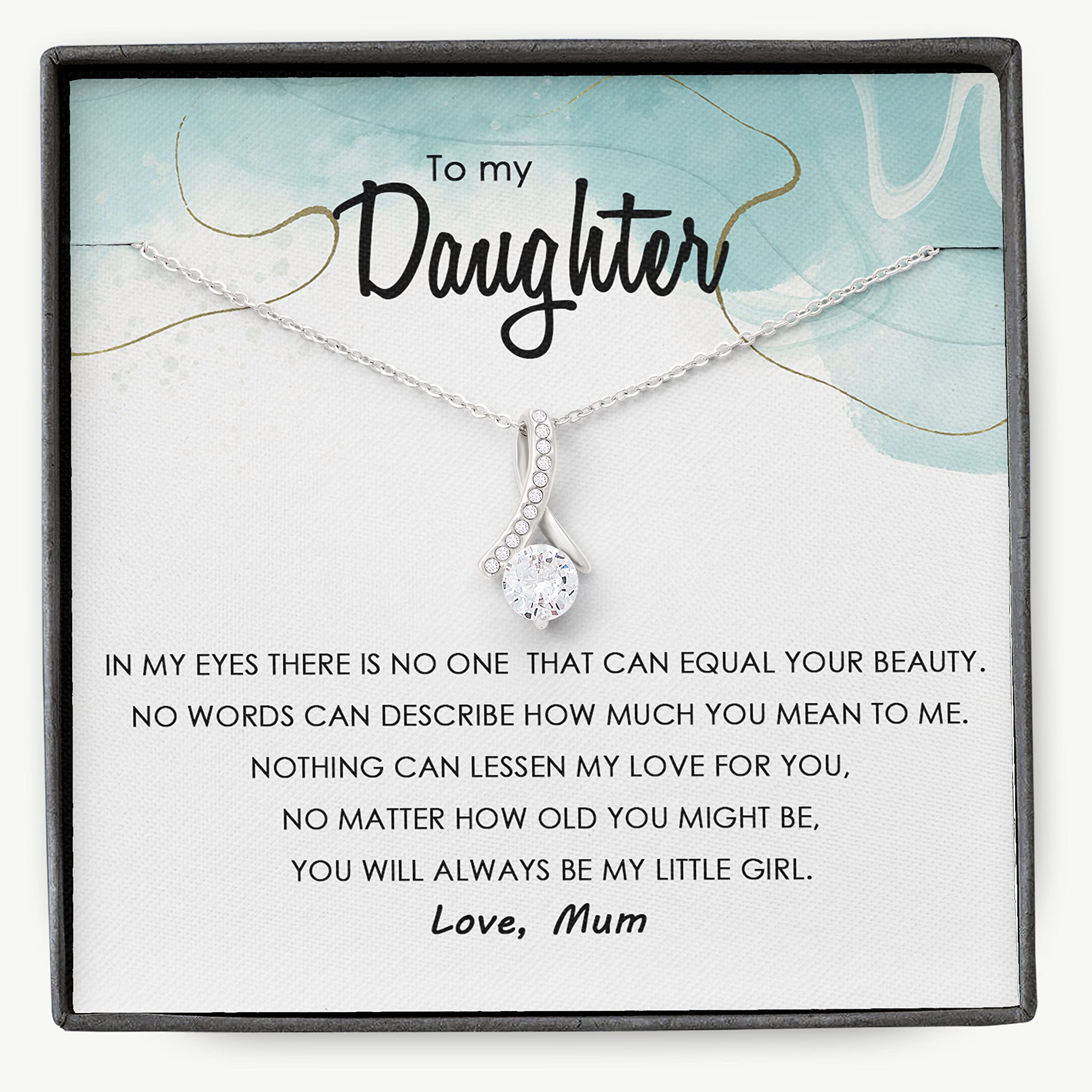 Gift for Daughter, Necklace Gift Message from Mum to Daughter jewellery Birthday Gift for Girls Mother gift to Daughters Personalised Love Necklace for Her
