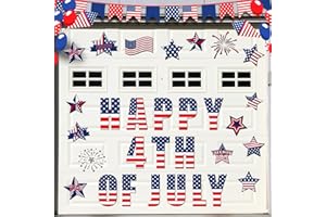 Hoteam 30 Pcs 4th of July Garage Door Magnets Memorial Day Garage Door Decoration USA Flag Magnets Independence Day Decals Refrigerator Car Magnetic Stickers for Patriotic Home Party Supplies