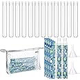 FoldTier 39 Pcs Tampon Set Includes 12 Reusable Plastic Tube for Women Tube Containers Tampon 24 Self Adhesive Wrappers 1 PVC Clear Case 2 Hopper‌s for Cruise Event(Elegant Style)