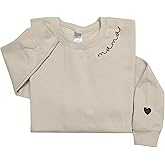 IZI POD - Mom Mama Grandma Embroidered Crewneck Sweatshirt Heart On Sleeve For Women-Gifts For Mom, Grandma, Mimi, Nana, Gigi