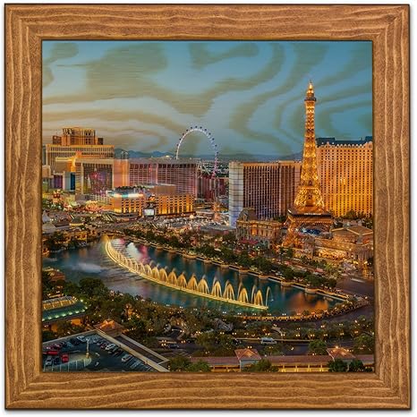 Amazon.com: Framed Wood Wall Art/Decorative Sign 9" x 9" - Las Vegas