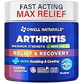 OWELL NATURALS Joint & Muscle Cream, Deep Penetrating, Maximum Strength Relief & Recovery for Joint & Muscles, Back, Knee, Legs, Hands, 2 Fl Oz