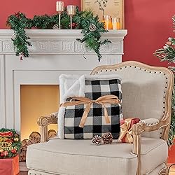 BEDELITE Sherpa Fleece Blanket - Black and White