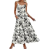 Naggoo Womens Summer Sleeveless Maxi Dresses Casual Beach Spaghetti Strap Long Dress Sundresses