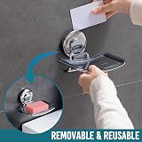 TAILI Suction Soap Dish Shower Holder Chrome 5 kg Tub Sink Organizer view 7