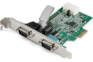 StarTech.com 2-Port PCI Express RS232 Serial Adapter Card - PCIe RS232 Serial Host Controller Card - PCIe to Dual Serial DB9 