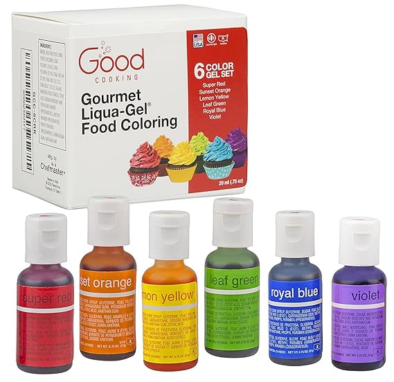 Good Cooking Food Coloring Liqua Gel 6 Colour Rainbow Bottles Kit 20ml Amazon In Grocery Gourmet Foods