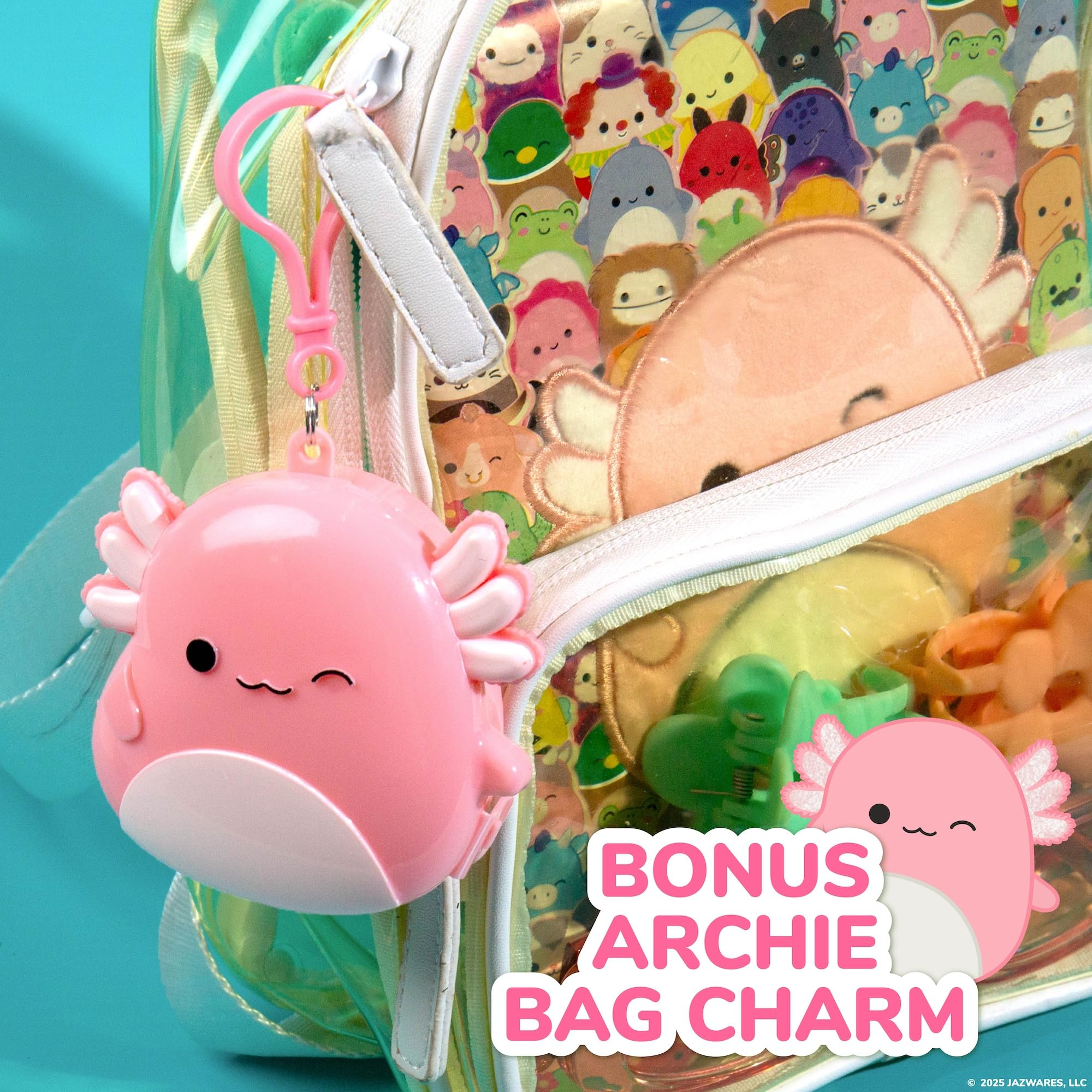 Original Squishmallows Archie The Axolotl Bracelet Kit, Friendship Bracelet Kit, Charm Bracelet Making Kit, Gifts for Girls, Squishmallows for Boys, Craft Kits