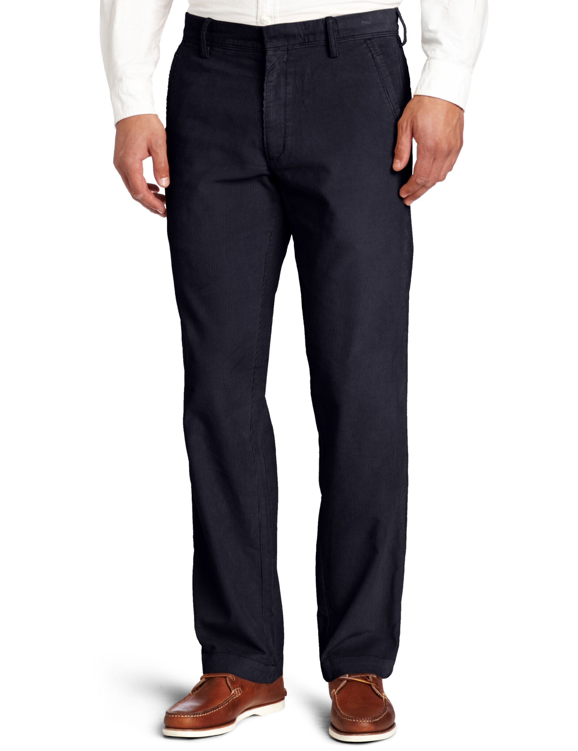 Khaki Corduroy Plain-Front Chino Pant 
