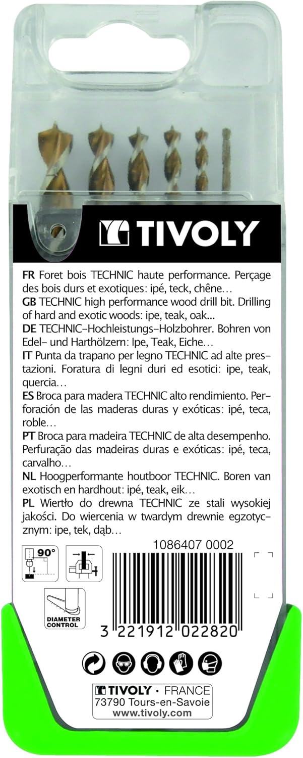 TIVOLY 10864070002 - CLIPSTER G13 TECHNIC GRATED Wood Drill Bits diameter 2-3-4-5-6-8 mm, Multicoloured - Image 5