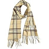 NY GOLDEN FASHION Unisex Cashmere-Feel Winter Scarf, Tartan Plaid Pattern, 72 x 12 inches
