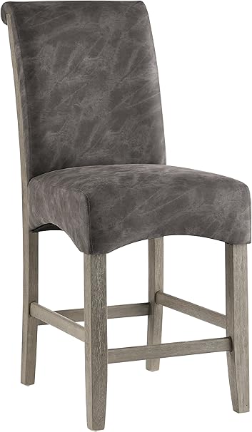 Amazon Com Milan Melody Rolled Back Brown Oak Parsons Counter Stool Set Of 2 Furniture Decor
