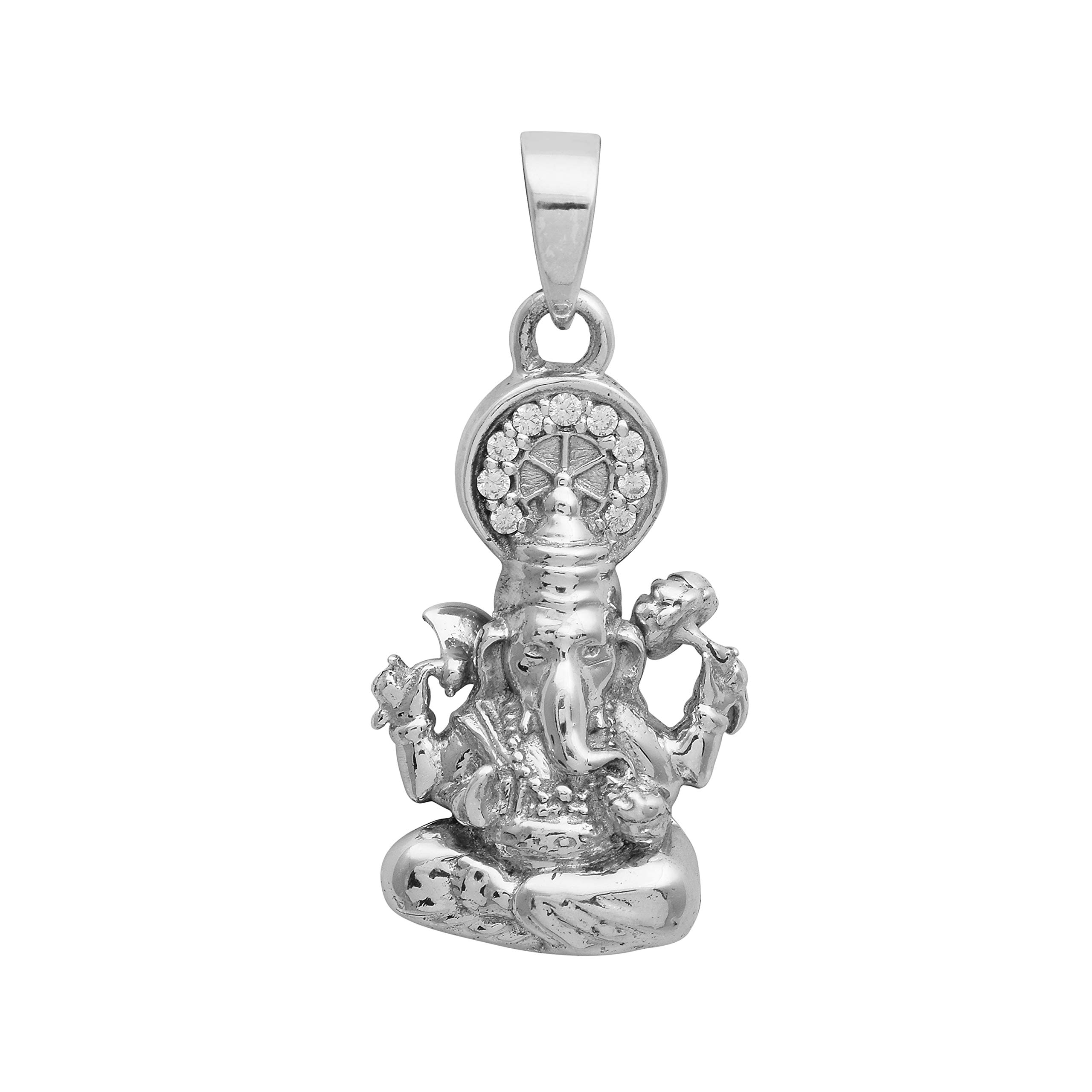 925 Sterling Silver Indan God SHREE Ganesh Ji Lucky Pendant