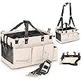 FifthStart Multiuse Cleaning Caddy with Waist & Shoulder Strap - Washable Diaper Caddy with Mesh Base, 9 Pockets, & Adjustable Compartments (Beige, X-Large)