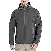 Flyplus Men's Waterproof Tactical Jacket Windproof Hooded Lightweight Windbreaker Rain Coat For Hiking Hunting 6 Pockets