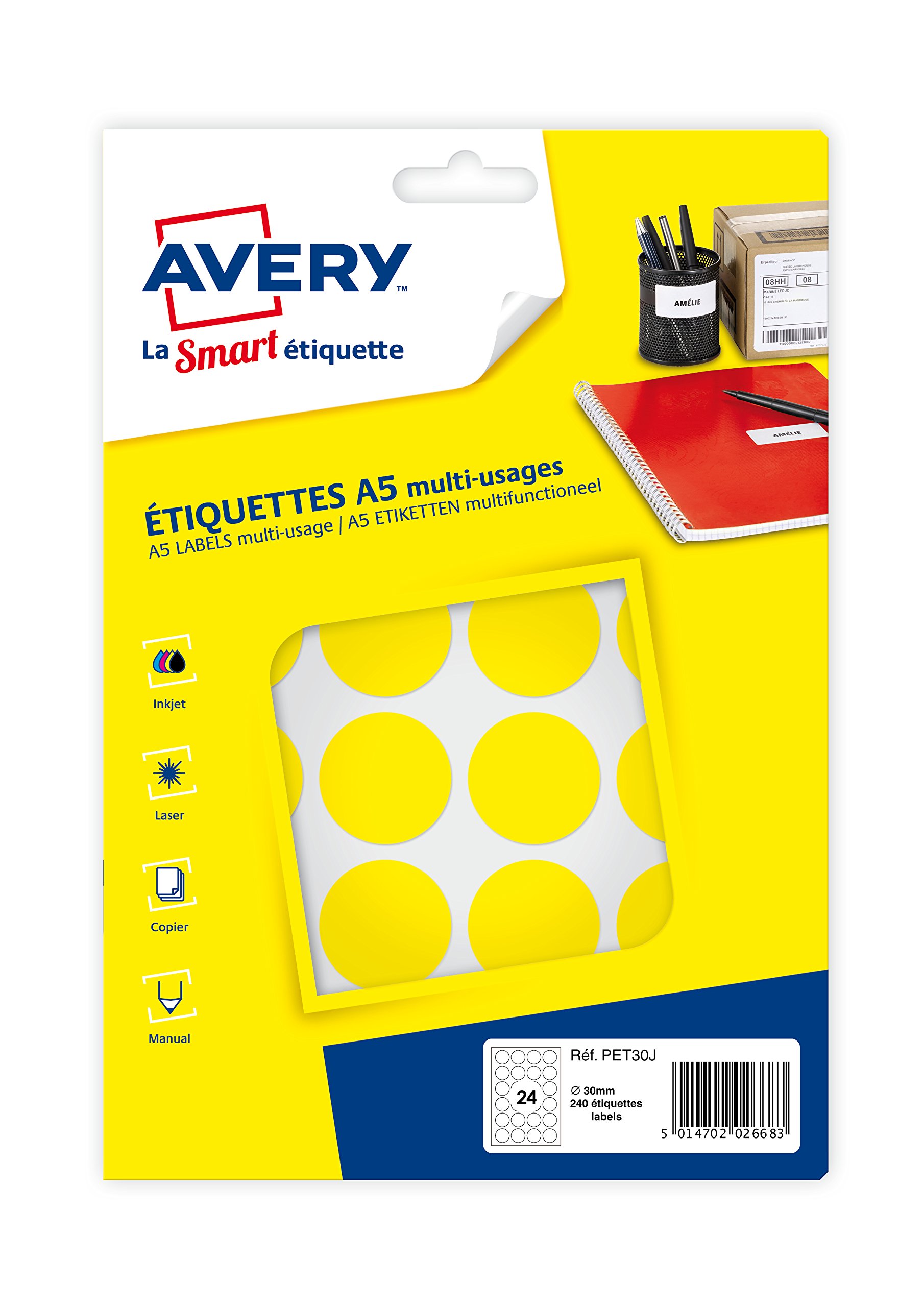 Avery 2940 Lozenges 30 mm Yellow