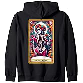 Hot Mama Tarot Card Skeleton Day of the Dead Sugar Skull Zip Hoodie