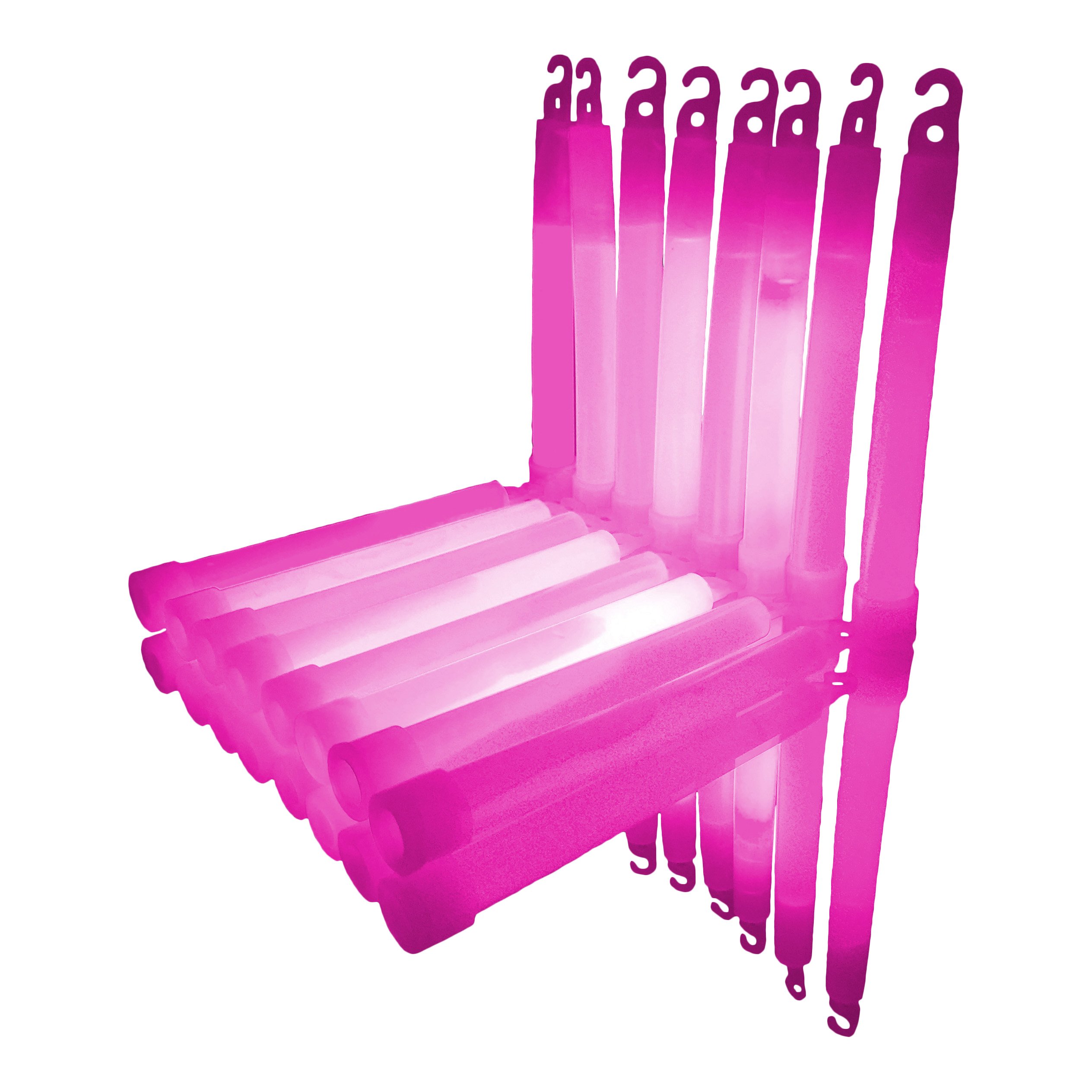 Glowtopia Premium 6 inch Glow Sticks + Lanyards (1.5cm Thick) - Glowsticks from (100 Pack, Pink)