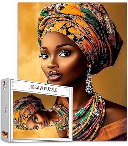 1000 Piece Afro Queen Puzzle - 29.5x19.6 Inch African American Art Jigsaw