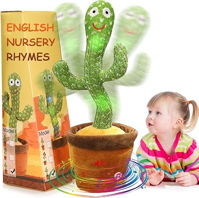seOSTO Volume Control Talking Cactus Toy Repeats What You Say 12.6in