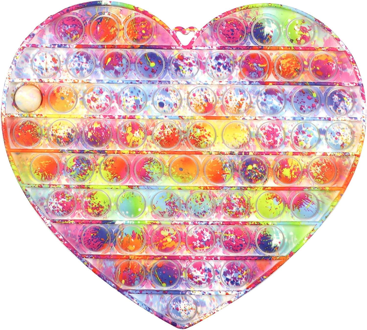 Giant Fidget Toy Push It Pop Heart Tie Dye Large Bubble Pop Fidget It