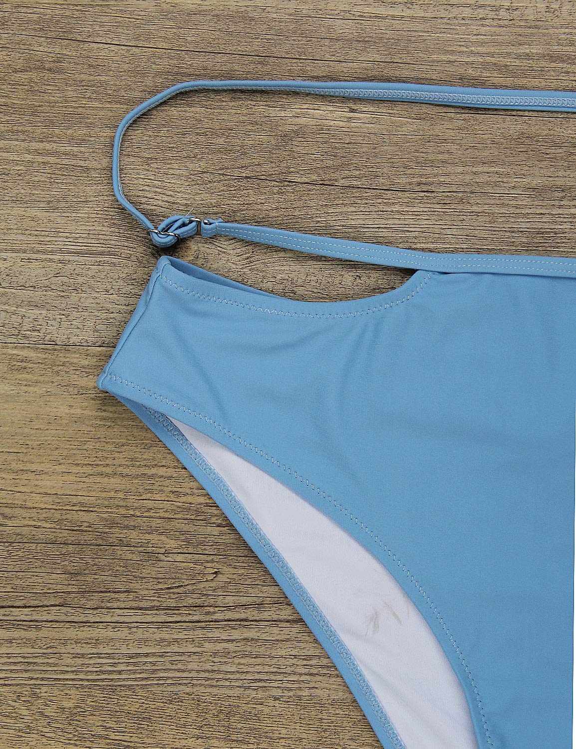 Blooming Jelly Ladies Bandeau Bikini Sets for Women Ruffle Swimwear Swimsuit Blue,XL