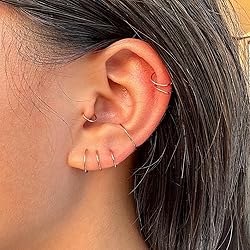 Small Gold Sterling Silver Huggie Hoop Earrings for