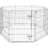 Amazon Basics Foldable Metal Dog and Pet Exercise Playpen, XS to L Size, With or Without Door
