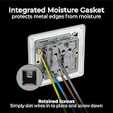 BG Electrical Double Wall Light Switch 2 Way Screwless Front Plate Black Nickel view 5