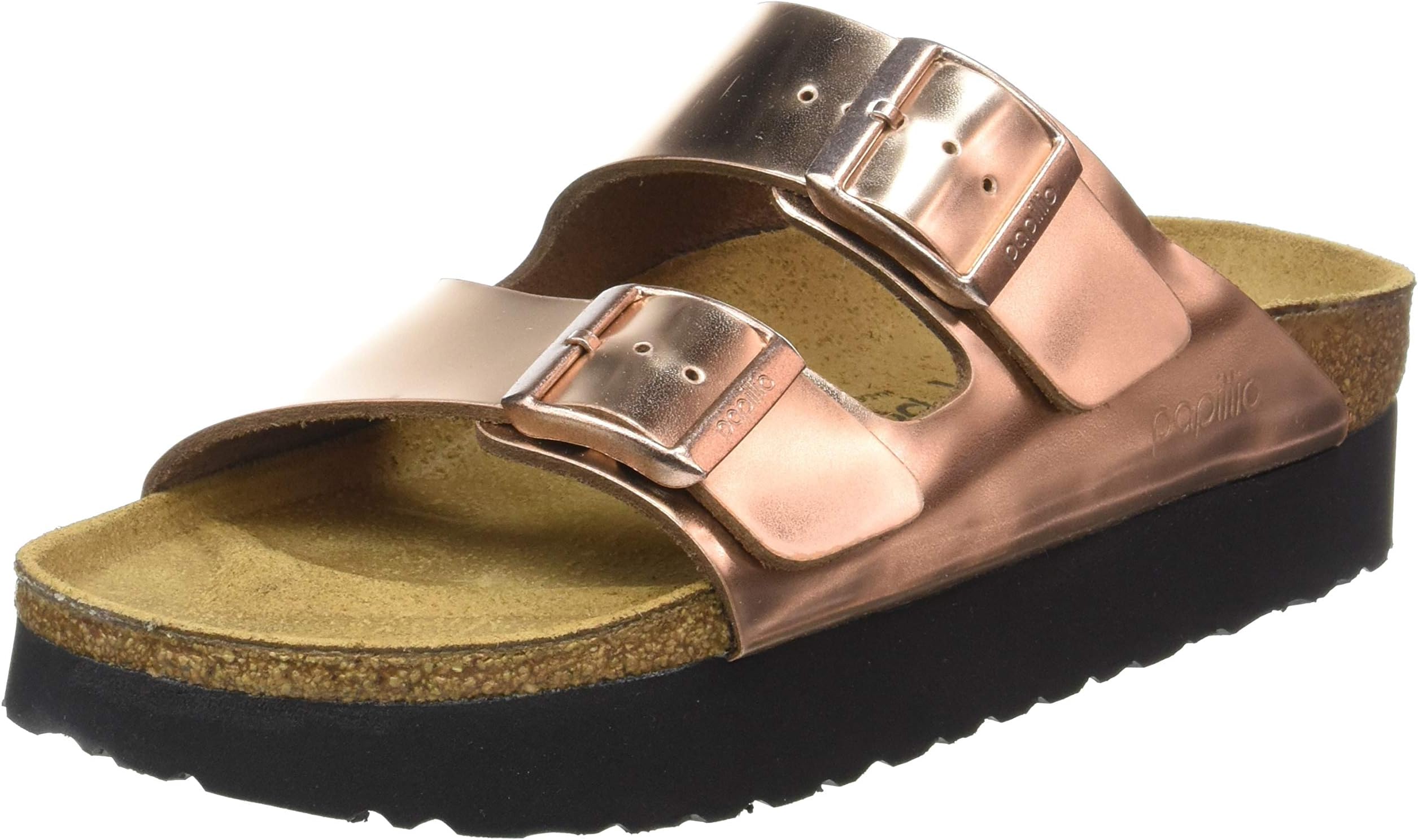 Women's ARIZONA Open Toe Sandals, Brown Platform Metallic Copper, 6.5 UK