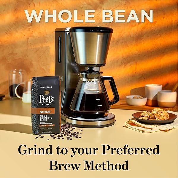 PEET’S COFFEE, DARK ROAST WHOLE BEAN COFFEE – FRENCH ROAST 18 OUNCE BAG