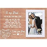 NZY Father of the Bride Gift,Wooden Picture Frame for 6"x 4" Photo,Wedding Thank You Gift,Bridal Shower Present for Father,Love Dad Love Daddy Present,You Are the First Man I Ever Loved