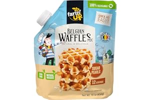 Farin'UP Belgian Waffle Mix with Pearl Sugar, 16oz | Resealable, No Mess Packaging (Pack of 1)