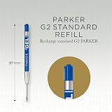 Parker Gel Pen Refills Medium 0.7mm Blue QUINK Ink 2 Count view 3