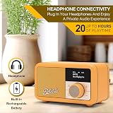 Roberts Revival Petite2 FM/DAB/DAB+ Digital Radio with Bluetooth Sunburst Yellow view 5