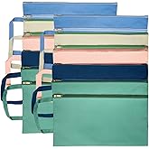 XIWUMOER A4 Mesh Zipper Pouch, Waterproof File Bag with Handle,Foldable Document Organizer for School, Office, Travel - Durable Folder with Puzzle Project/Cross Stitch (10)