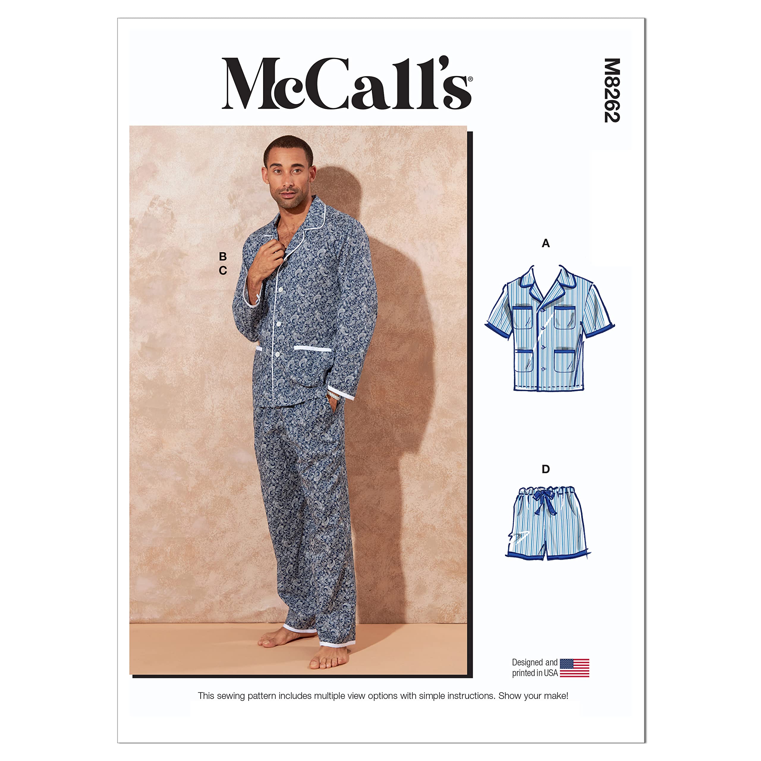 McCalls Sewing Pattern 8262 Pyjamas XN (X-XXL-XXXL)
