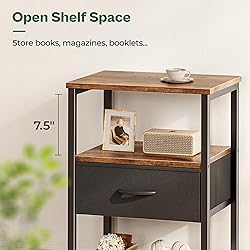 Huuger Night Stand with Fabric Drawer, Side Table